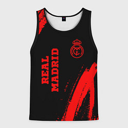Майка-безрукавка мужская Real Madrid - red gradient вертикально, цвет: 3D-черный
