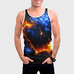 Майка-безрукавка мужская Лада и лед в разломе плит, цвет: 3D-белый — фото 2