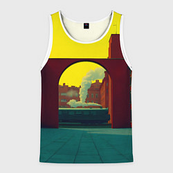 Мужская майка без рукавов Арт с поездом