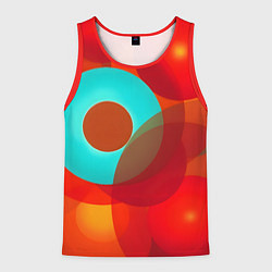 Майка-безрукавка мужская Оптическая абстракция с кругами, цвет: 3D-красный