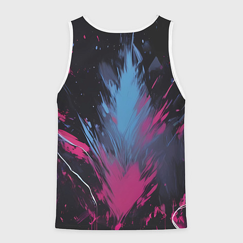 Мужская майка без рукавов Человек-паук и розовая краска / 3D-Белый – фото 2