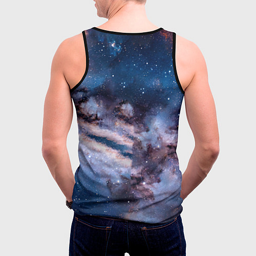 Мужская майка без рукавов Веймаранер в космосе / 3D-Черный – фото 4