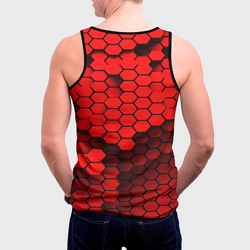 Мужская майка без рукавов BMW карбоновая абстракция / 3D-Черный – фото 4