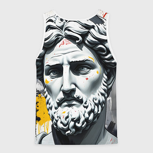 Мужская майка без рукавов Античный портрет и краска / 3D-Белый – фото 2