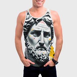Майка-безрукавка мужская Античный портрет и краска, цвет: 3D-белый — фото 2