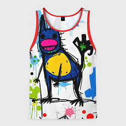 Майка-безрукавка мужская Веселые зверята, цвет: 3D-красный