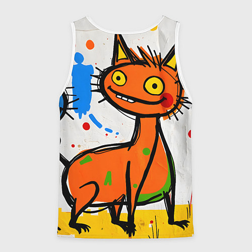 Мужская майка без рукавов Смешные зверята / 3D-Белый – фото 2
