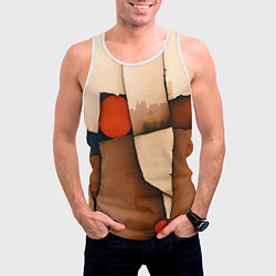 Майка-безрукавка мужская Фрагментированная композиция, цвет: 3D-белый — фото 2