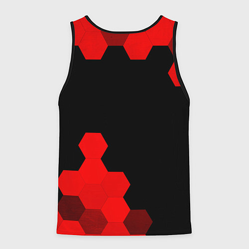 Мужская майка без рукавов Tesla - red gradient вертикально / 3D-Черный – фото 2