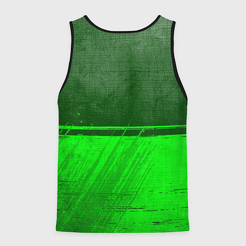 Мужская майка без рукавов PUBG - green gradient посередине / 3D-Черный – фото 2