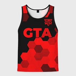 Мужская майка без рукавов GTA - red gradient посередине