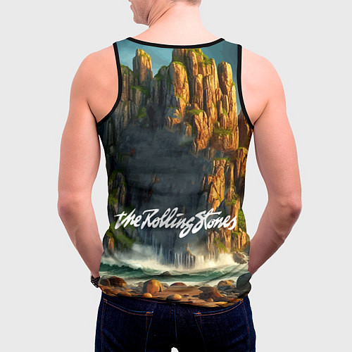 Мужская майка без рукавов Rolling Stones - sea rocks / 3D-Черный – фото 4