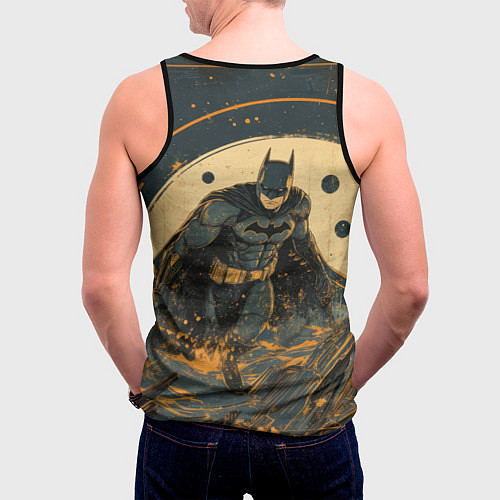 Мужская майка без рукавов Бэтмен крадется / 3D-Черный – фото 4