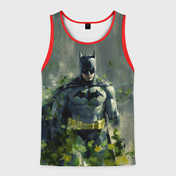 Майка-безрукавка мужская Бэтмен зеленые краски, цвет: 3D-красный