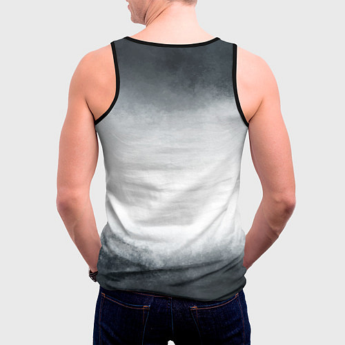 Мужская майка без рукавов Угрожающий кот / 3D-Черный – фото 4