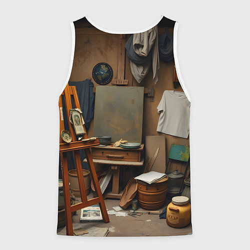 Мужская майка без рукавов Мастерская художника / 3D-Белый – фото 2