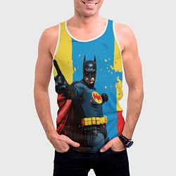 Майка-безрукавка мужская Бэтмен предупреждает, цвет: 3D-белый — фото 2