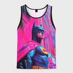Майка-безрукавка мужская Бэтмен в розовом стиле, цвет: 3D-черный