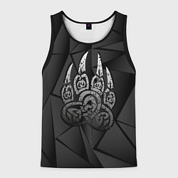 Майка-безрукавка мужская Велес лапа медведя, цвет: 3D-черный