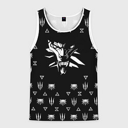 Майка-безрукавка мужская Ведьмак логотипы, цвет: 3D-белый