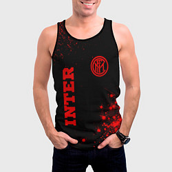 Майка-безрукавка мужская Inter - red gradient вертикально, цвет: 3D-черный — фото 2