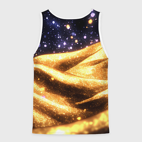 Мужская майка без рукавов Золотая текстура и синее небо / 3D-Белый – фото 2
