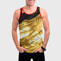 Майка-безрукавка мужская Золотой текстурный фон, цвет: 3D-красный — фото 2