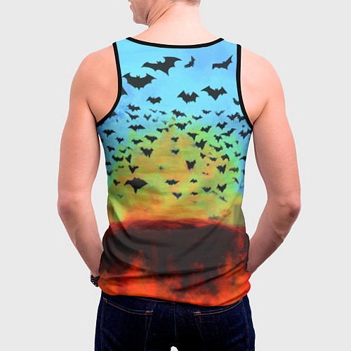 Мужская майка без рукавов Бэтмен и летучие мыши / 3D-Черный – фото 4