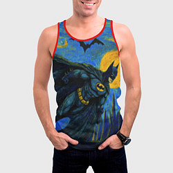 Майка-безрукавка мужская Бэтмен в стиле Ван-Гога, цвет: 3D-красный — фото 2