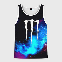 Майка-безрукавка мужская Monster energy космос, цвет: 3D-белый