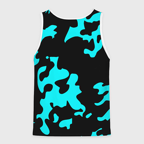 Мужская майка без рукавов Monster energy камуфляж голубой / 3D-Белый – фото 2