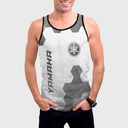 Майка-безрукавка мужская Yamaha - white gradient вертикально, цвет: 3D-черный — фото 2