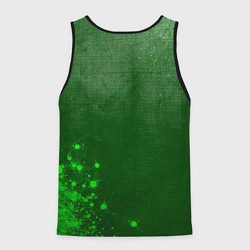 Мужская майка без рукавов Lyon - green gradient вертикально / 3D-Черный – фото 2