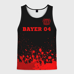 Майка-безрукавка мужская Bayer 04 - red gradient посередине, цвет: 3D-черный