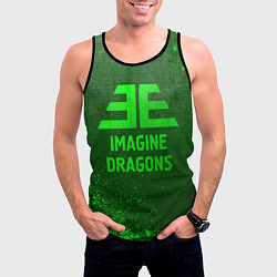 Майка-безрукавка мужская Imagine Dragons - green gradient, цвет: 3D-черный — фото 2