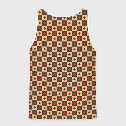 Мужская майка без рукавов Готические шахматы / 3D-Белый – фото 2
