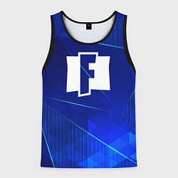 Майка-безрукавка мужская Fortnite blue poly, цвет: 3D-черный