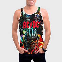 Майка-безрукавка мужская ACDC рок монстры, цвет: 3D-белый — фото 2
