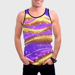 Майка-безрукавка мужская Блестящая волнистая текстура, цвет: 3D-черный — фото 2