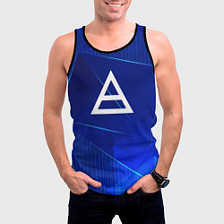 Майка-безрукавка мужская Thirty Seconds to Mars blue poly, цвет: 3D-черный — фото 2