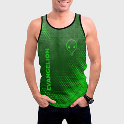 Майка-безрукавка мужская Evangelion - green gradient вертикально, цвет: 3D-черный — фото 2