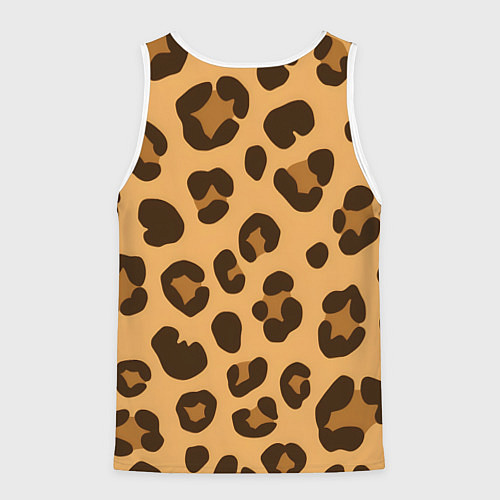 Мужская майка без рукавов Коричневые пятна леопарда / 3D-Белый – фото 2
