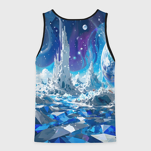 Мужская майка без рукавов Космический фантастический пейзаж / 3D-Черный – фото 2