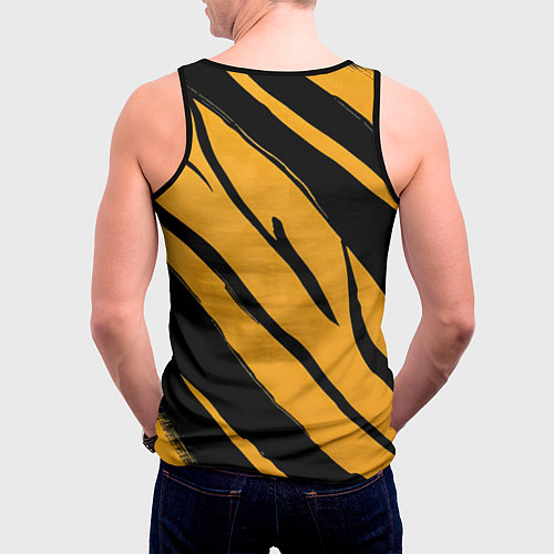 Мужская майка без рукавов Тигровый раскрас / 3D-Черный – фото 4