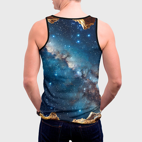 Мужская майка без рукавов Футбольный мяч в космосе / 3D-Черный – фото 4