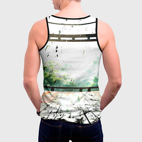 Мужская майка без рукавов Боец айкидо в Японии / 3D-Черный – фото 4