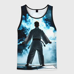Майка-безрукавка мужская Айкидоист в дыму, цвет: 3D-черный