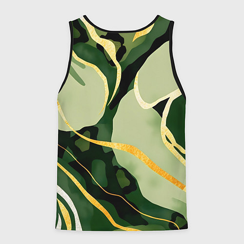 Мужская майка без рукавов Зеленый природный паттерн / 3D-Черный – фото 2