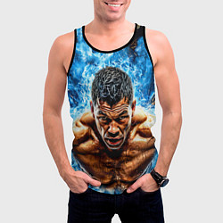 Майка-безрукавка мужская Артуро Гатти в синем пламени, цвет: 3D-черный — фото 2