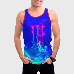 Майка-безрукавка мужская Monster energy дым неоновый, цвет: 3D-красный — фото 2